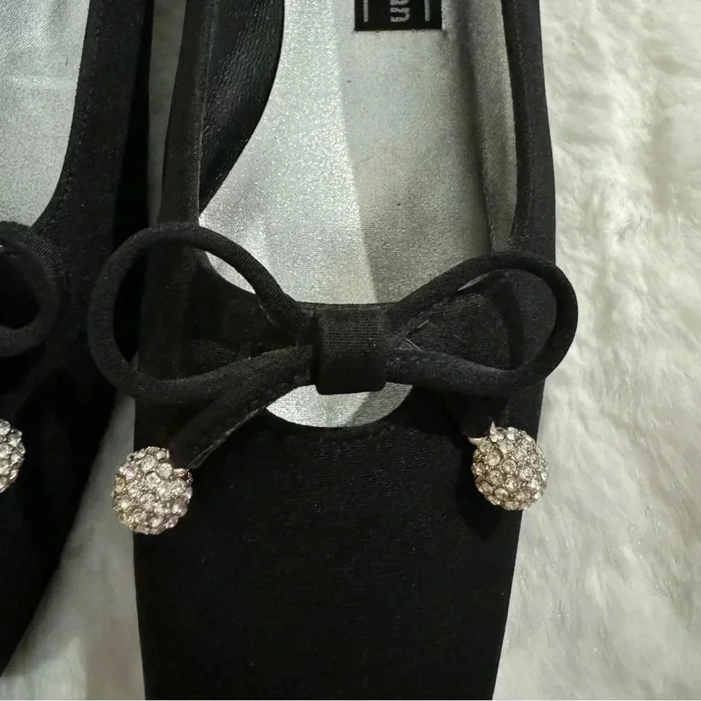 Stuart Weitzman Vintage Bow Rhinestone Heels 80’s 7 1/2 Holiday Sparkle Bridal - Picture 4 of 16